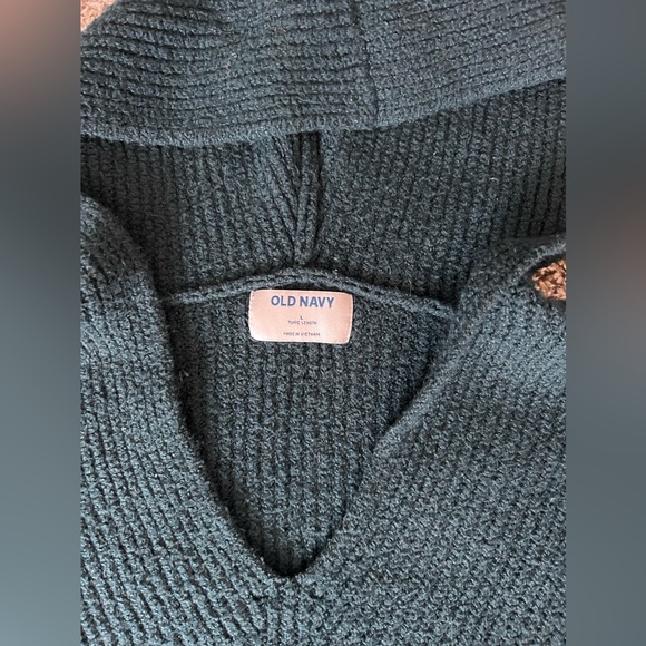5/$25 Old Navy oversized teal colored hooded ribbed comfy sweater size large - Picture 2 of 8